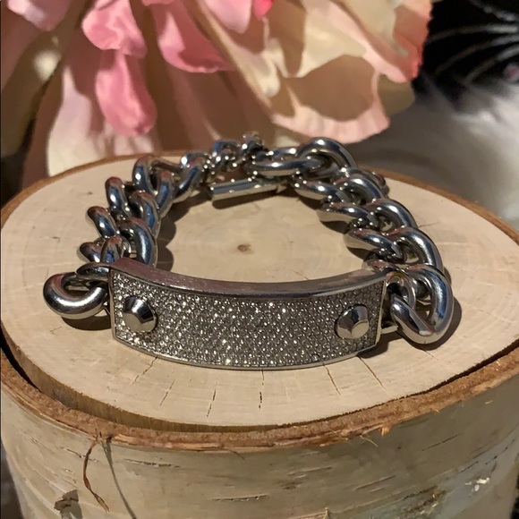 Michael Kors Jewelry - Michael Kors bracelet silver pave toggle logo MK